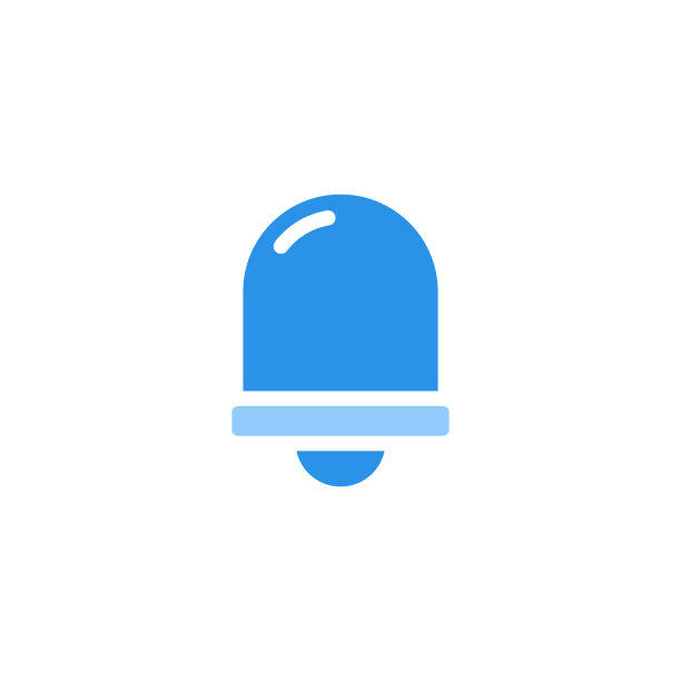 蓝色单色铃铛图标图片下载