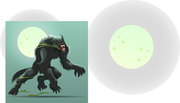 愤怒的狼人怪物在满月下变身图片下载