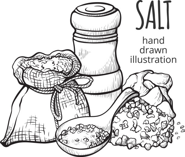 盐在一个麻袋里，手工绘制图片下载