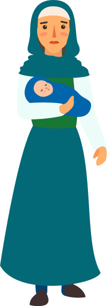 移民母亲婴儿图标平风格图片下载