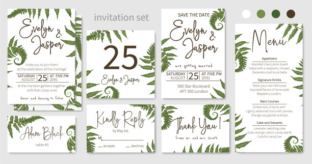 婚礼请柬设置花请柬图片下载