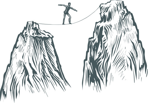 商人在山里走钢丝图片下载