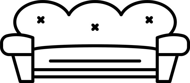 复古沙发图标轮廓风格图片下载