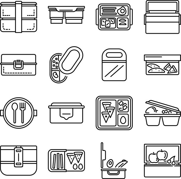 午餐盒图标设置大纲样式图片下载