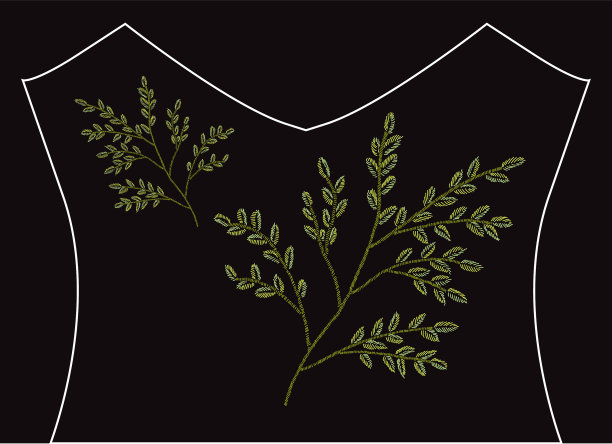 刺绣花的叶子图片下载