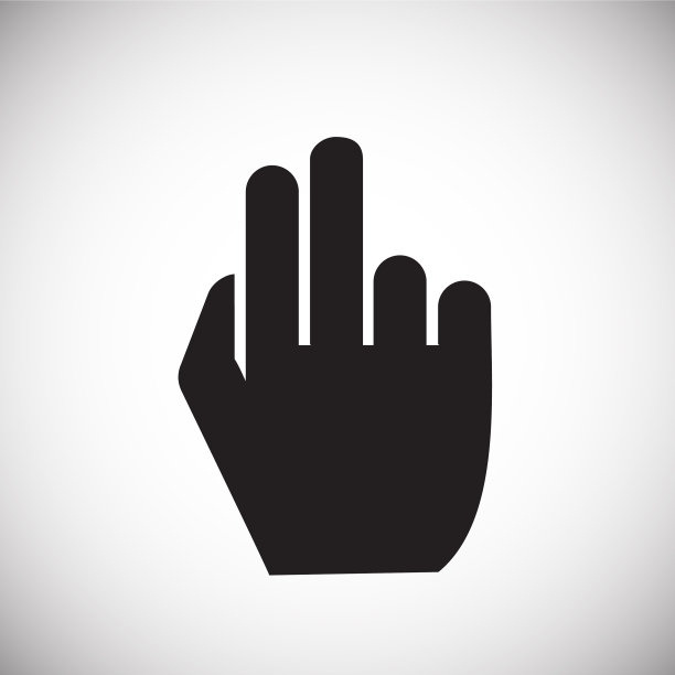两个手指的手势图标在白色背景上为图片下载