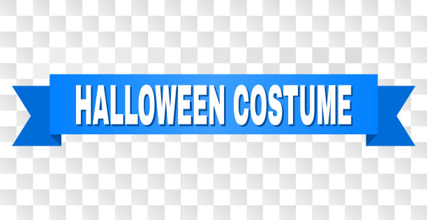 蓝色条纹与万圣节服装标题图片下载