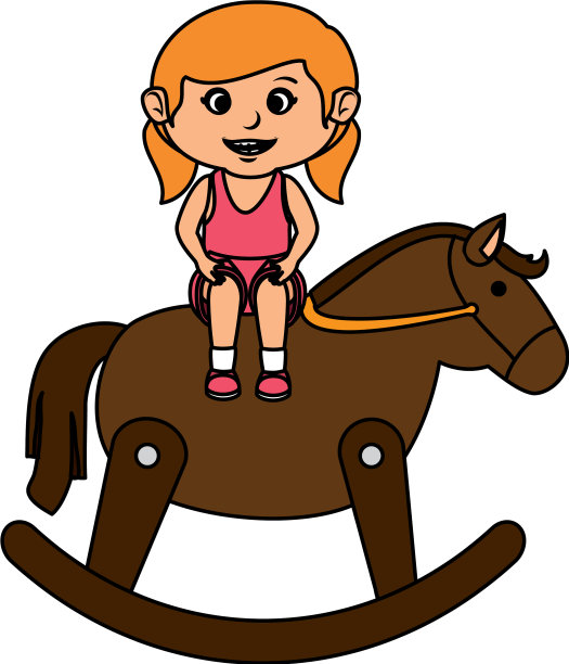 骑着木马的小女孩图片下载