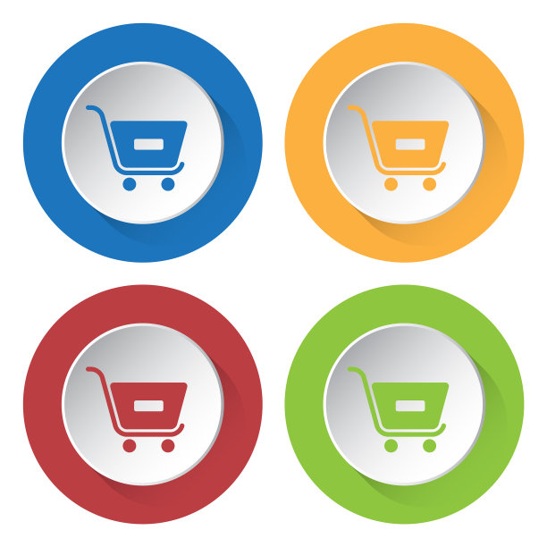 四个圆形的颜色图标购物车减去图片下载