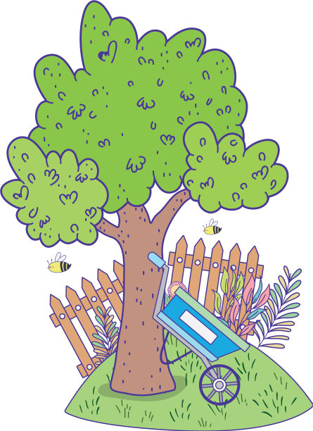 可爱的手推车园艺景观图片下载