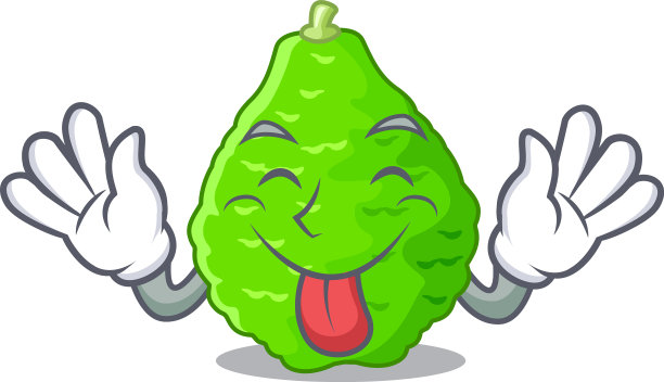 舌头伸出石灰卡菲尔孤立与卡通图片下载