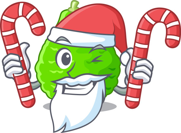 圣诞老人糖果酸橙卡菲尔是孤立的图片下载