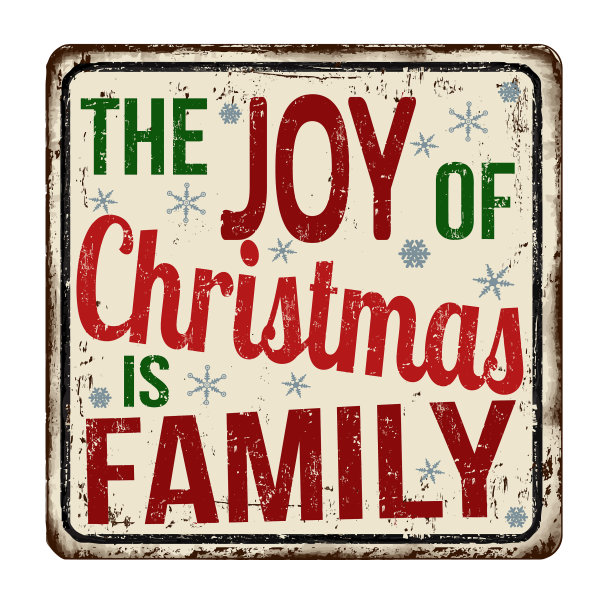 圣诞节的欢乐是家人复古锈迹斑斑图片下载