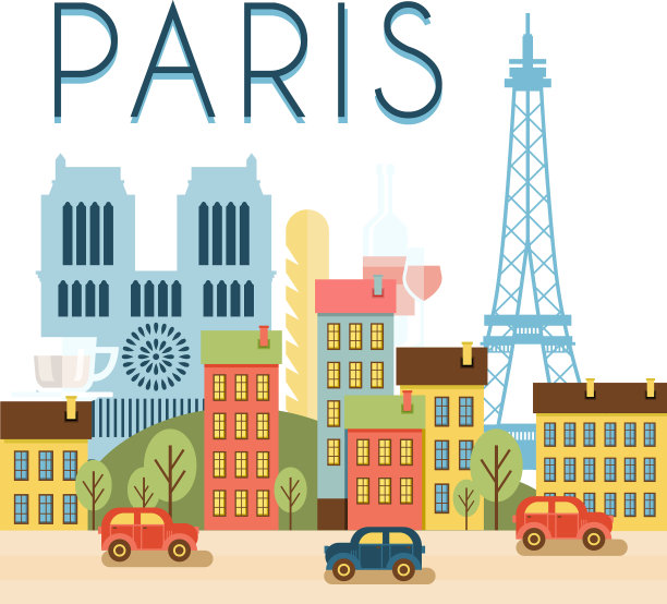 城市街道巴黎旅游海报图片下载