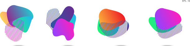 带有流动液体的梯度抽象条幅图片下载