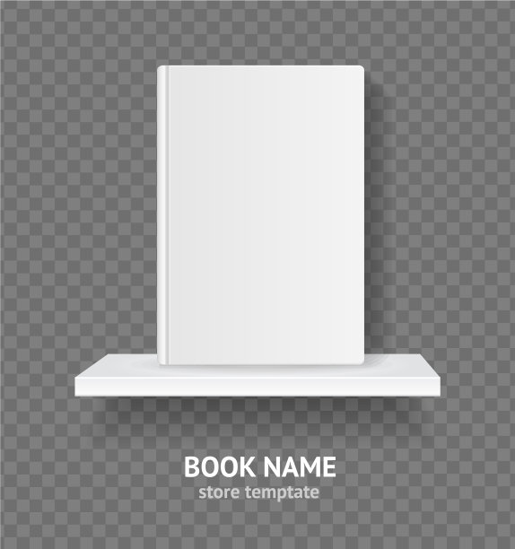 逼真详细的3d白色空白模板书上图片下载