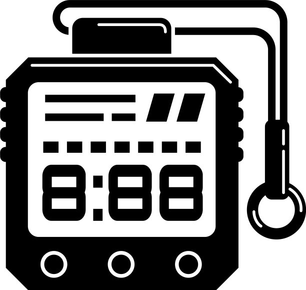 徒步数字时钟图标简约风格图片下载