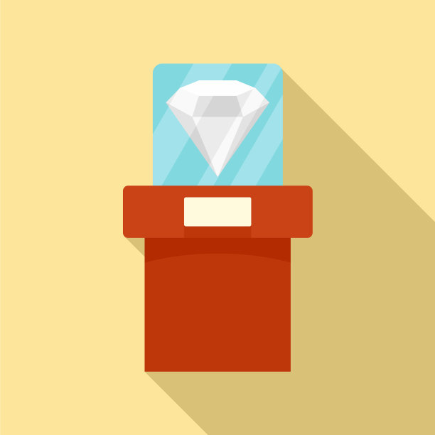 大博物馆钻石图标平风格图片下载