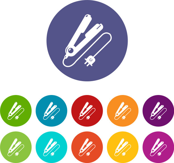 头发拉直器图标设置颜色图片下载