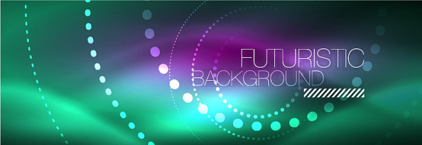 蓝色霓虹虚线圈抽象背景图片下载