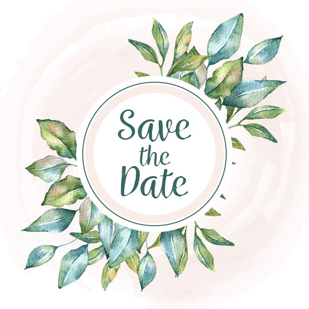 水彩婚礼卡片图片下载