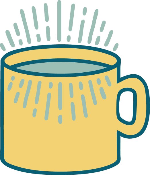 纹身风格的图标，一杯咖啡图片下载