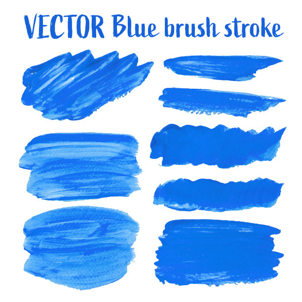 蓝色笔触孤立的白色背景图片下载
