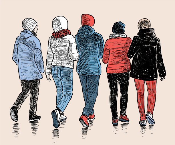 女学生们在散步图片下载
