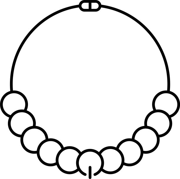 时尚珍珠项链图标轮廓风格图片下载