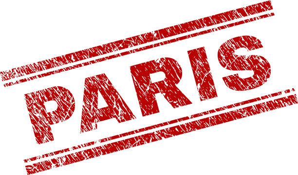 垃圾纹理的巴黎邮票印章图片下载