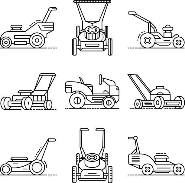 割草机图标设置轮廓样式图片下载