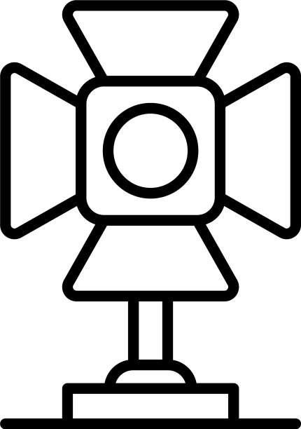 视频聚光灯图标轮廓风格图片下载