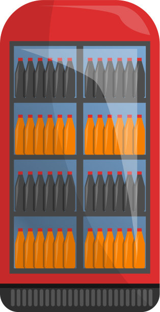街头饮料冰箱图标卡通风格图片下载