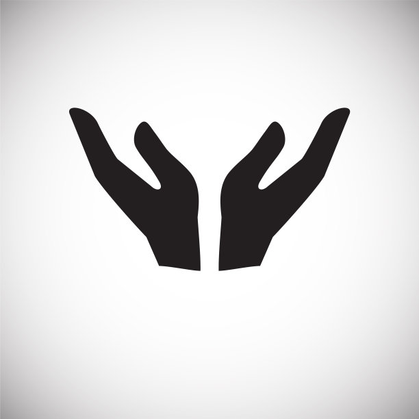 双手手势图标在白色背景上为图片下载