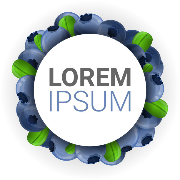 有机蓝莓概念背景卡通图片下载