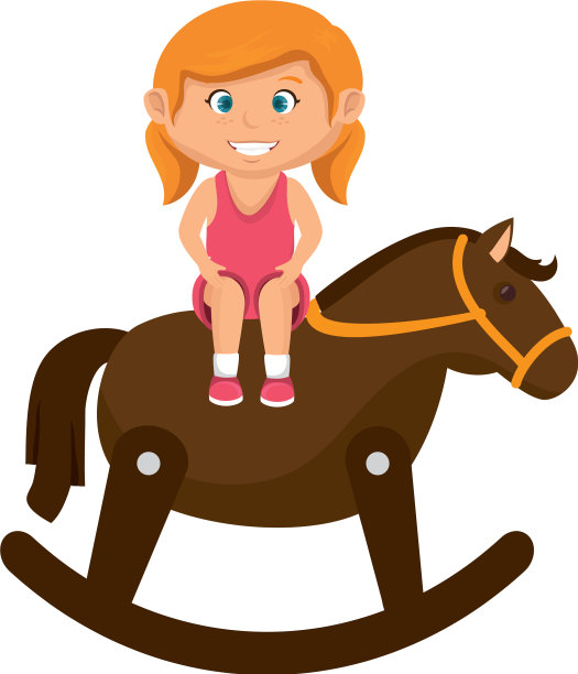 骑着木马的小女孩图片下载