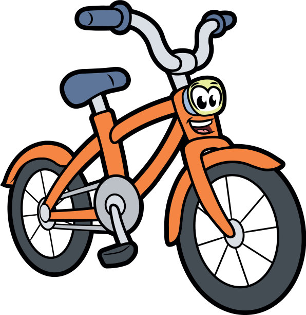 可爱的微笑的自行车图片下载