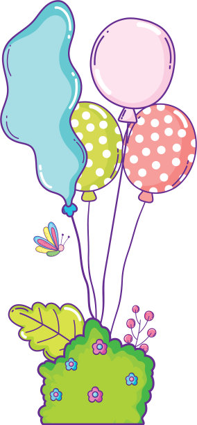 派对气球和灌木丛花园氦气图片下载