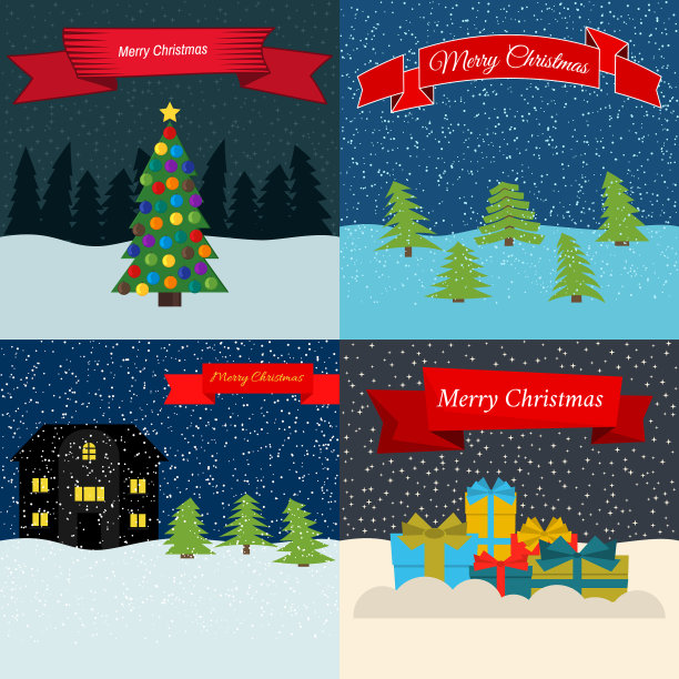 四套快乐新年背景图片下载