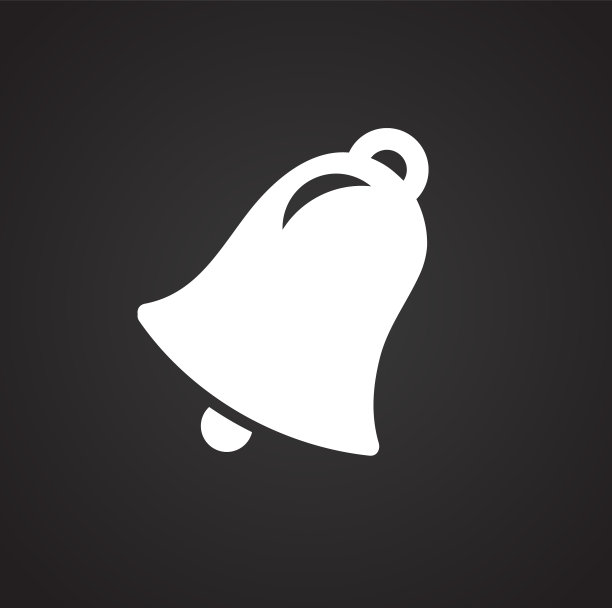 圣诞钟声图标上的黑色背景图片下载