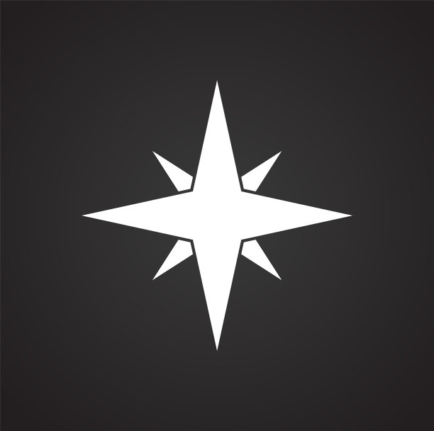 圣诞明星图标上的黑色背景图形图片下载