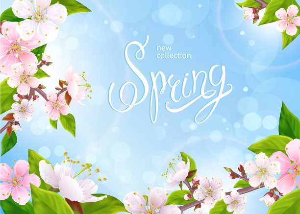 春天收集背景图片下载