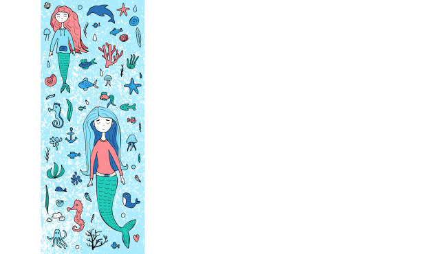 美人鱼和海洋布景图片下载