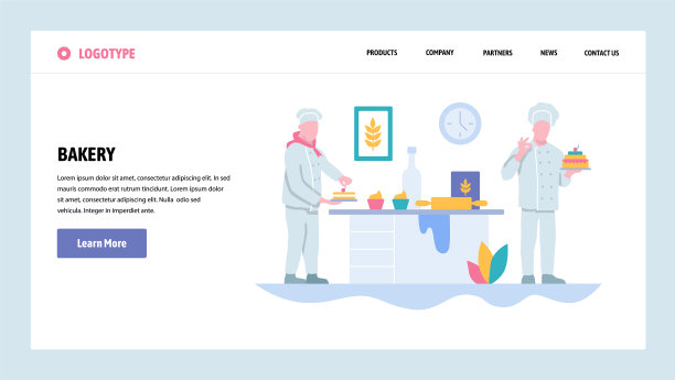 网站渐变设计模板面包店图片下载
