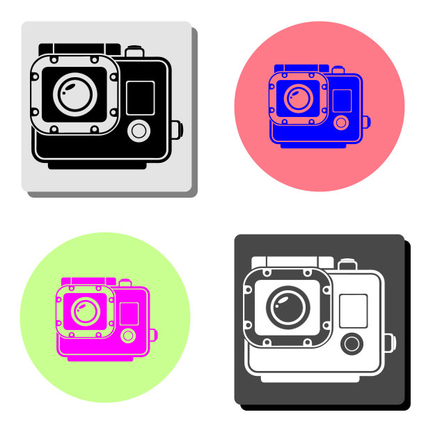 动作摄像机平面图标图片下载
