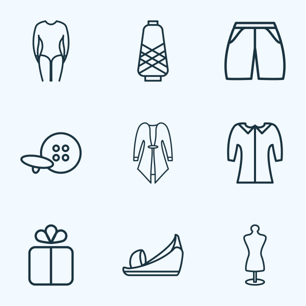 时尚图标系列风格设置与长袖身体图片下载