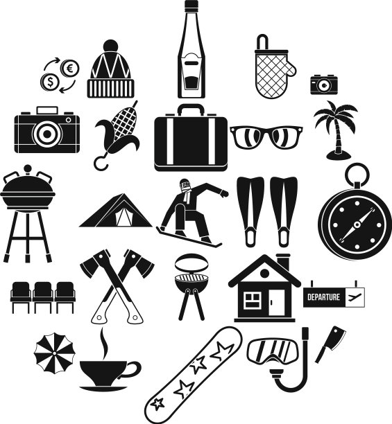 离开缺席图标设置简单的风格图片下载