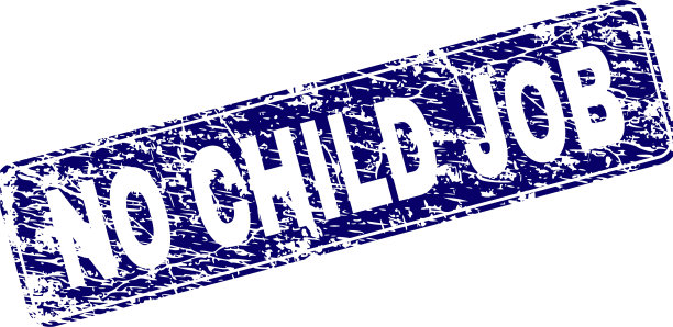 垃圾，没有儿童工作框圆角矩形邮票图片下载