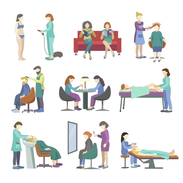 人们到美容院来做头发图片下载