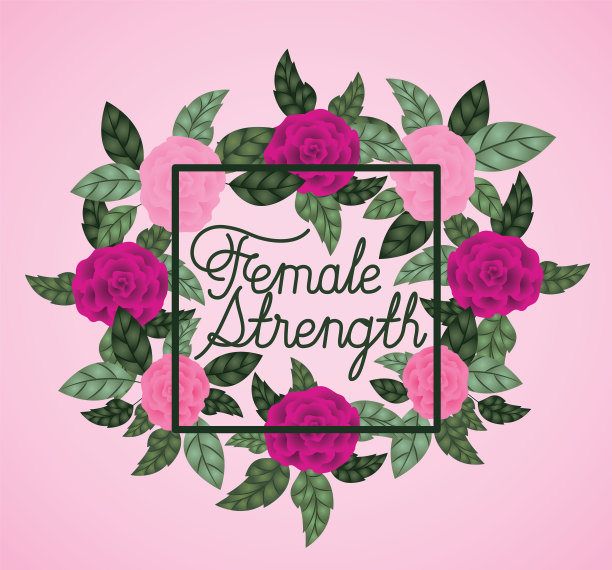 妇女节标签上有玫瑰图片下载